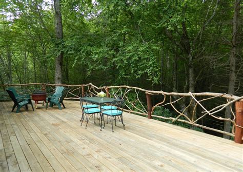 lises log cabin life  rustic deck railing