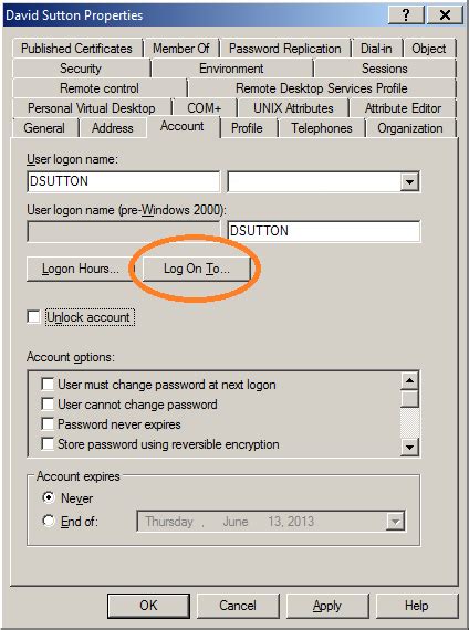 active directory workstation logon restrictions log
