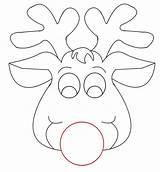 Reindeer Face Coloring Rudolph Pages Outline Clipart Template Printable Christmas Head Templates Santa Drawing Cow Mask Crafts Kids Red Nosed sketch template