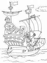 Bateau Bateaux Colorier Coloriages Pirates Transports sketch template