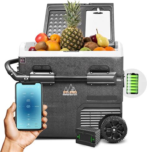 battery powered portable cooler camping fridge  wlg compressor power saving travel freezer