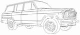 Jeep Coloring Wagoneer Car sketch template