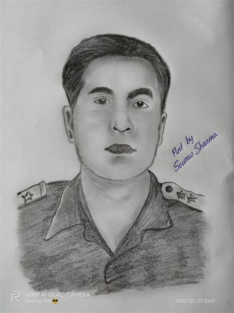 sketch  captain vikram batra sir india ncc