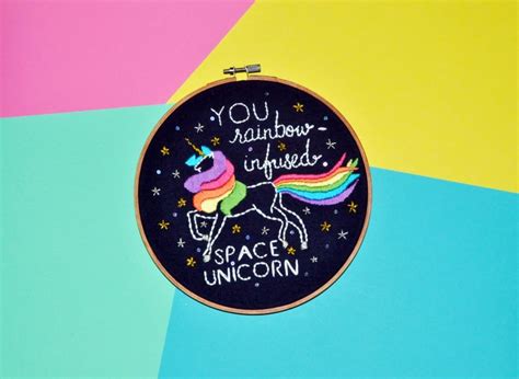 unicorn embroidery hoops popsugar love and sex