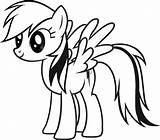 Coloring Pages Rainbow Dash Scribblefun Pony Little sketch template