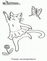 Cat Coloring Pages Ballet Animal Dancing Printable Dance Shoes Drawing Animals Colouring Cats Coloringprintables Kitty Popular Barbie Dinosaur Princess Halloween sketch template