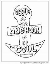 Coloring Pages Bible Jesus Kids Crafts Anchor Soul School Inspirational Sunday Hebrews 19 Lessons Activities Verse Color Printable Scripture Craft sketch template