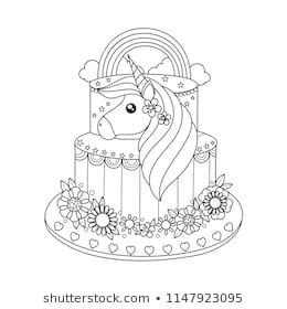 birthday cake unicorn cupcake coloring pages markoyxiana