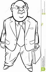 Fat Standing Businessman Whiteboard Cartoon Drawing Coloring Illustration Vector Preview sketch template