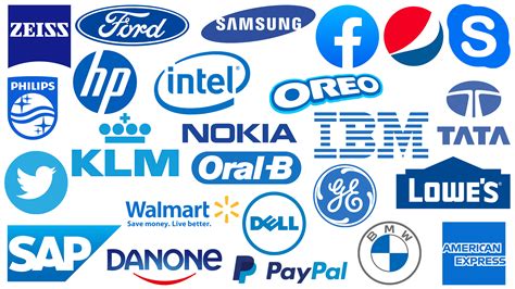 famous blue logos  popular brands
