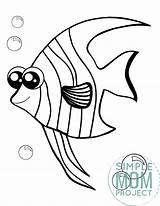 Coloring Angelfish Kids Animal Printable Mom Simple Project Creation Finished Sure Follow sketch template