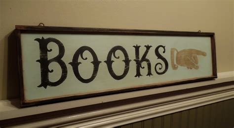 books signvintage style signgift  readerhand etsy