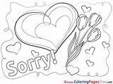 Sorry Coloring Pages Heart Am Sheet Printable Color Cards Template Sheets Getcolorings Title sketch template