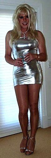 sissy wearing my sexy silver dress at the party gorgeous mtf crossdressers crossdressers
