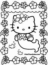 Hello Pages Kity Uncolored Coloring Kitty Cute Kids Drawings Printable Color Girls Mermaid Girl Sheets Print Sheet Printables Sanrio Para sketch template