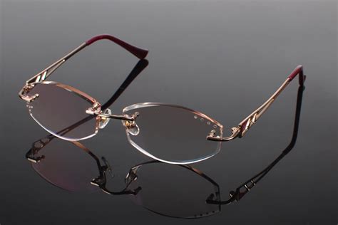rimless titanium alloy luxury diamond cutting edges reading glasses 1