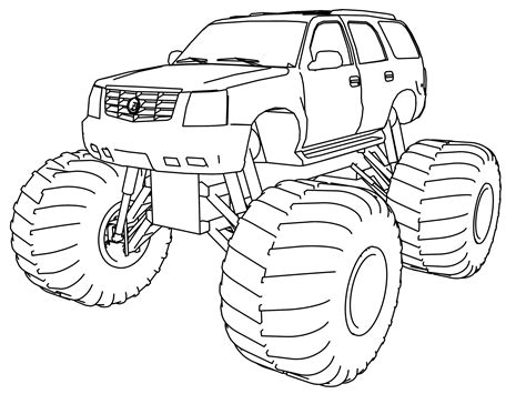 monster truck hot wheels coloring book  print