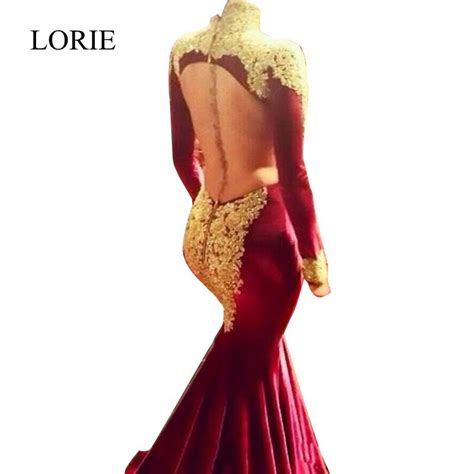 buy full sexy burgundy mermaid long sleeve prom