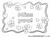 Miss Coloring Pages Flowers Sheets Sheet Cards Title sketch template