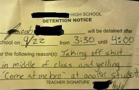 the most hilarious detention slips ever funny detention slips
