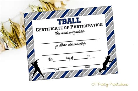 instant  tball certificate  achievement tball etsy mexico