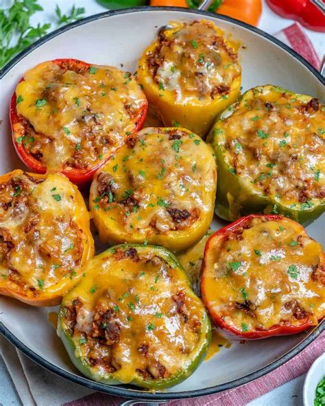 easy stuffed bell peppers  ground beef  rice recipe easy