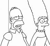Homer Marge Simpson sketch template