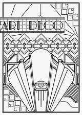 Coloring Deco Pages Adults Poster 1920s Nouveau Print Simple Machines Adult Printable Patterns Book Color Template Déco Architecture Posters Getcolorings sketch template