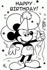 Mickey Mouse Coloring Birthday Pages Happy Minnie Clubhouse Balloons Party Balloon Bring Printable Disney Drawing Print Cake Color Tocolor Parties sketch template