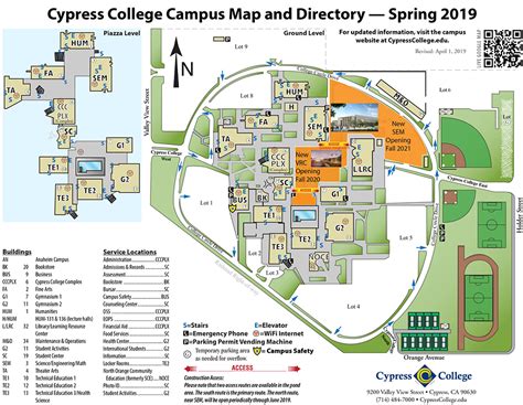 campus map directions cypress college