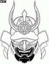 Samurai Coloring Pages Warrior Mask Tattoo Japanese Helmet Printable Oncoloring Visit Drawing sketch template