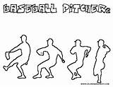 Baseball Coloring Pages Sport Pitcher sketch template