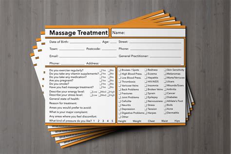 Gdpr Compliant Client Card Massage Client Cards Beauty Stationery