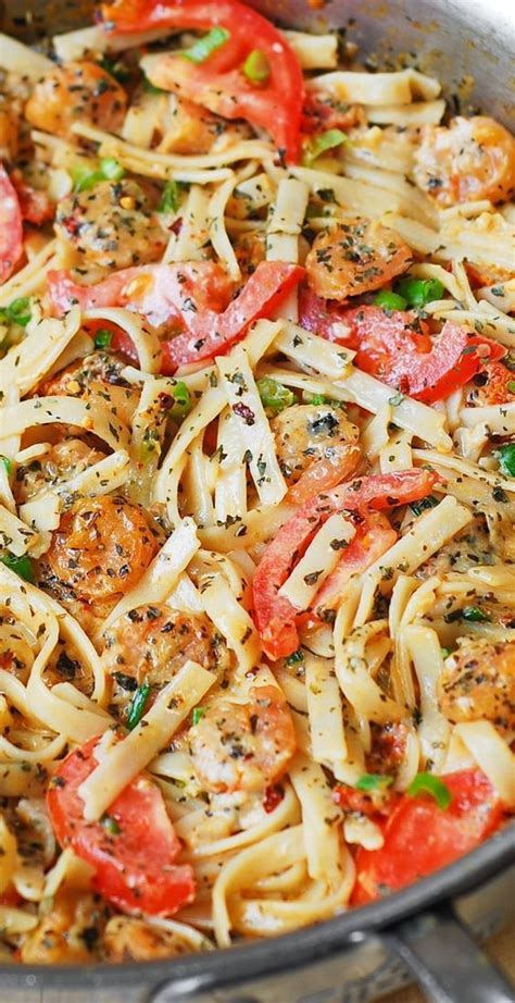 spicy shrimp pasta  basil tomato garlic sauce pasta recipes indian
