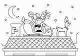 Natale Babbo Tetto Dach Weihnachtsmann Malvorlage Stampare Ausmalbilder sketch template