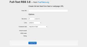 generate full text rss feeds   website