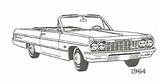 Impala Coloring Chevrolet Book Chevy Pages 1964 64 Classic Air Bel Convertible Drawings Drawing Lowrider Template Corvette Sketch Early Designlooter sketch template