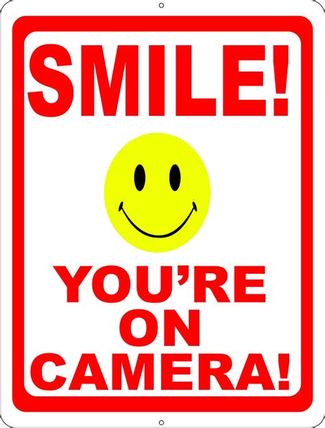 smile youre  camera sign  graphics options signs  salagraphics