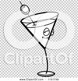 Martini Character Outlined Coloring Clipart Cartoon Vector Cory Thoman sketch template