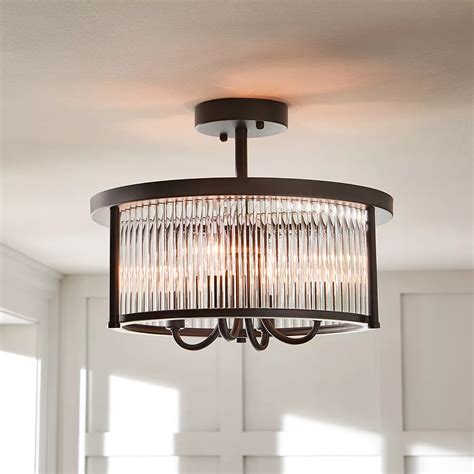home decorators collection  light oil rubbed bronze semi flushmount ceiling light  cr