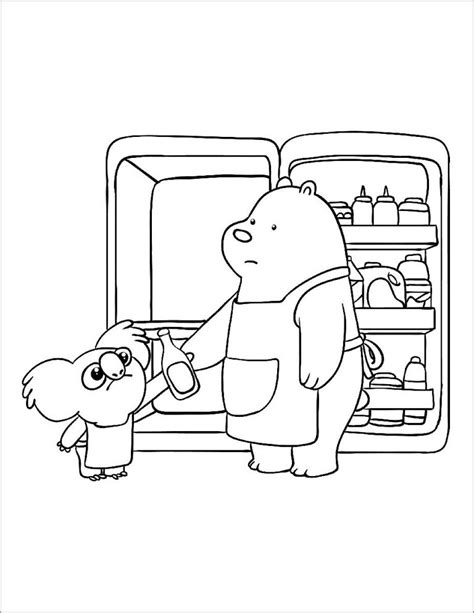 bare bears camping coloring page  kids coloringbay