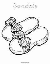 Coloring Shoes Sandals Slippers Pink Shoe Girls Pages Printable Summer Buckle Outline Print Kids Template Twistynoodle Favorites Login Add Built sketch template
