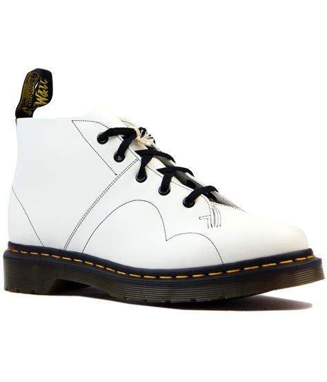 dr martens church retro mod smooth leather monkey boots white