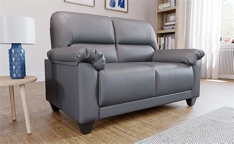 kenton small  seater sofa grey classic faux leather   furniture  choice