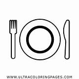 Coloring Plate Dinner Pages sketch template