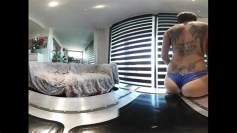 hot tattooed brunette undress and squirt everywhere in vr