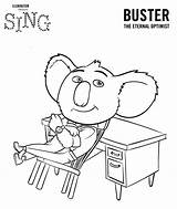 Sing Coloring Pages Buster Moon Ash Kids sketch template