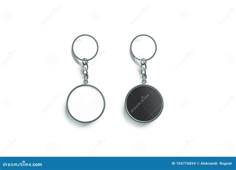 blank metal  black  white key chain mock  stock photo image
