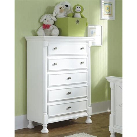 ashley furniture kaslyn  drawer wood chest  white homesquare