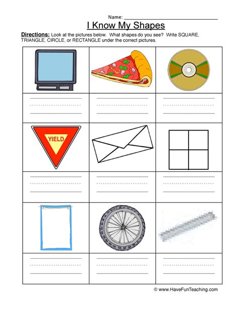 shapes worksheets page     fun teaching